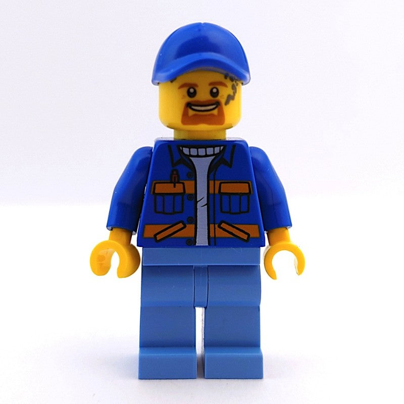 Garbage Worker – Blue Jacket with Orange Stripes, Goatee Main image